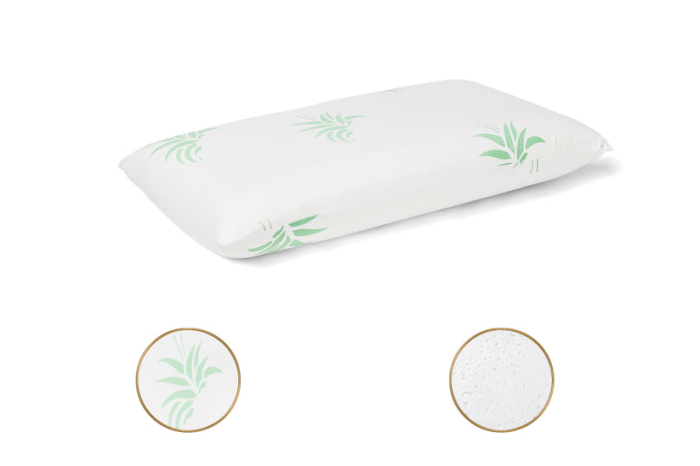 Set Brius 2 Perne Memory Aloe Vera, Microfibra super soft, Umplutura perna, Burete memory foam, Micro 40x70, 40x70 [3]