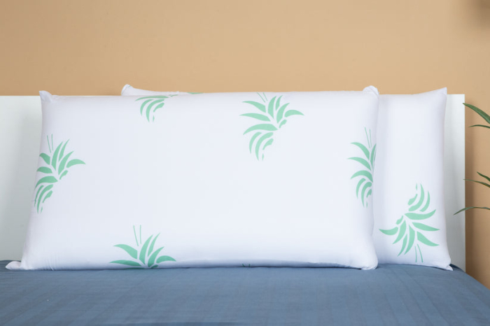 Set Brius 2 Perne Memory Aloe Vera, Microfibra super soft, Umplutura perna, Burete memory foam, Micro 40x70, 40x70 [2]