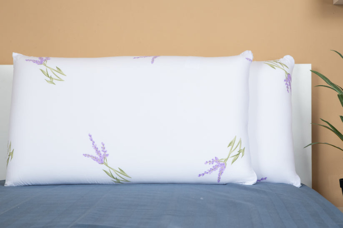 Set Brius 2 Perne Memory Lavender, Microfibra super soft, Umplutura perna, Burete memory foam, Micro, 40x70 [2]