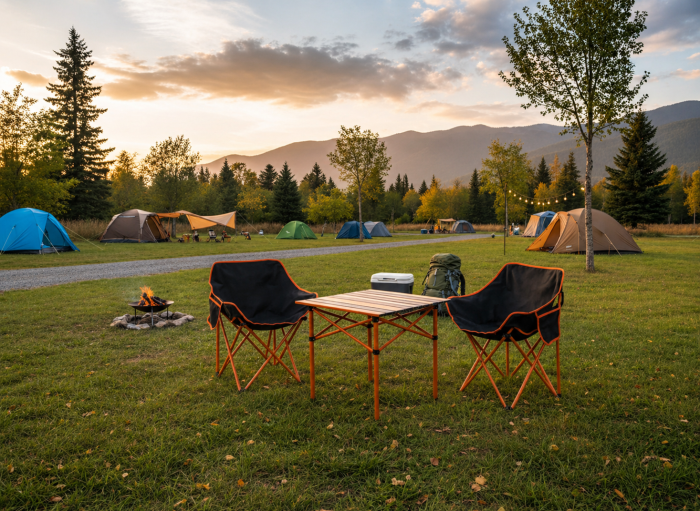 Set camping pliabil masa si 2 scaune, cadru otel, material Oxford 600D, 55x47x66 cm, negru [6]