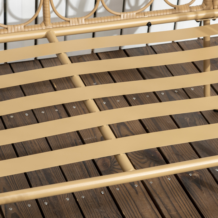  Set canapea din ratan PE din 4 piese, Seturi de mobilier de conversatie pentru gradina impletite, cu impletitura rotunda, cu perne groase capitonate si masuta cu sticla pentru balcon [8]