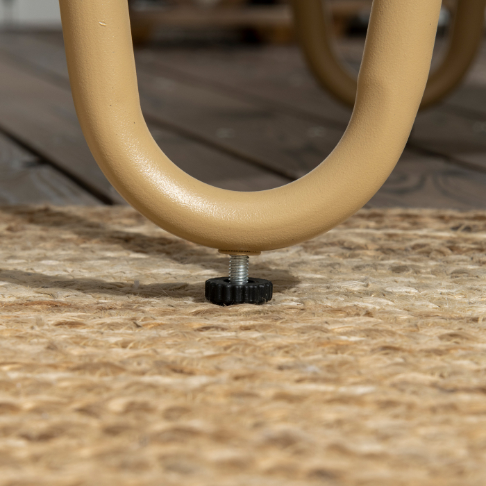  Set canapea din ratan PE din 4 piese, Seturi de mobilier de conversatie pentru gradina impletite, cu impletitura rotunda, cu perne groase capitonate si masuta cu sticla pentru balcon [7]