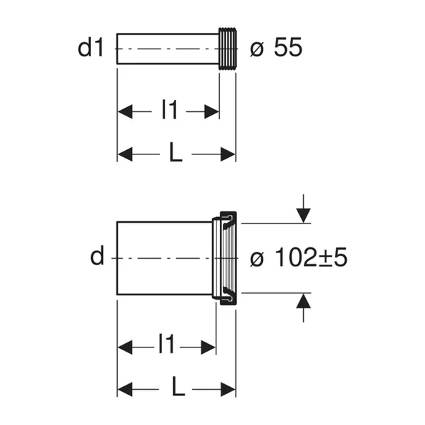 Set conectare pentru vas WC suspendat Geberit lungime 18.5 cm [2]
