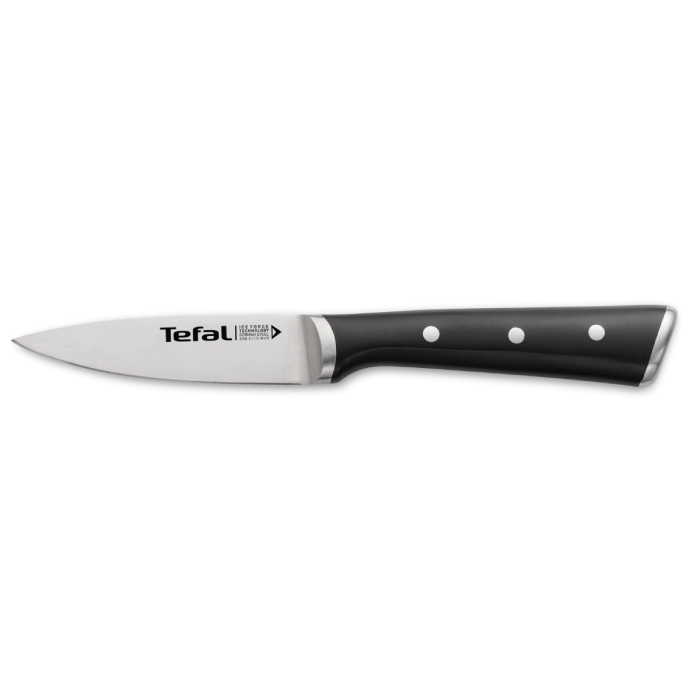 Set de 10 cutite & suport Tefal Ice Force K232SA14, inox german, tehnologie Ice Hardening -120°C, lame ultra-ascutite, suport din lemn, negru & argin [11]