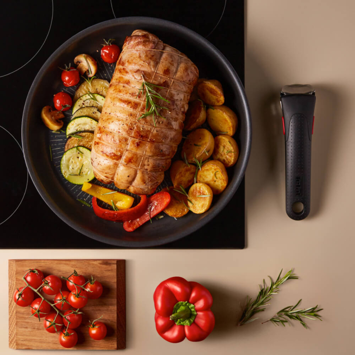 Set de 2 piese Tefal Ingenio Eco Resist L3979302, tigaie wok 26 cm, maner detasabil, indicator Thermo Signal, invelis antiaderent Titanium Anti-Sc [8]