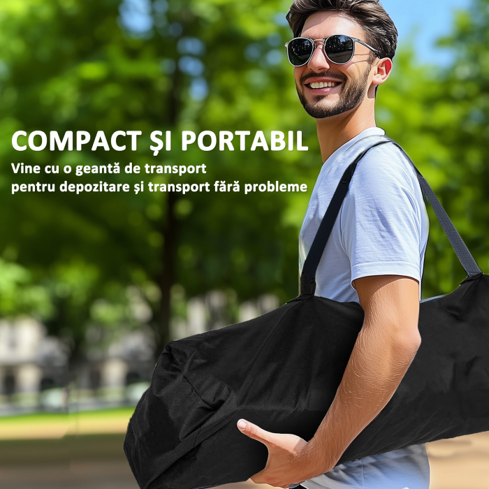 Set  de 2 Scaune de Camping Pliabile cu Cooler, Suport de Pahare si 2 Buzunare, 94x62x100 cm, Rosu [7]
