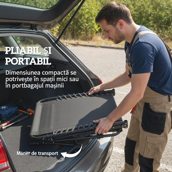  Set de 2 sezlonguri de Gradina Pliabile, Reglabile pe 5 Niveluri, cu Perne, sezlonguri Textilena cu Buzunar Lateral, Maner, pentru Plaja, Piscina, 57x200x38 cm, Negru [6]