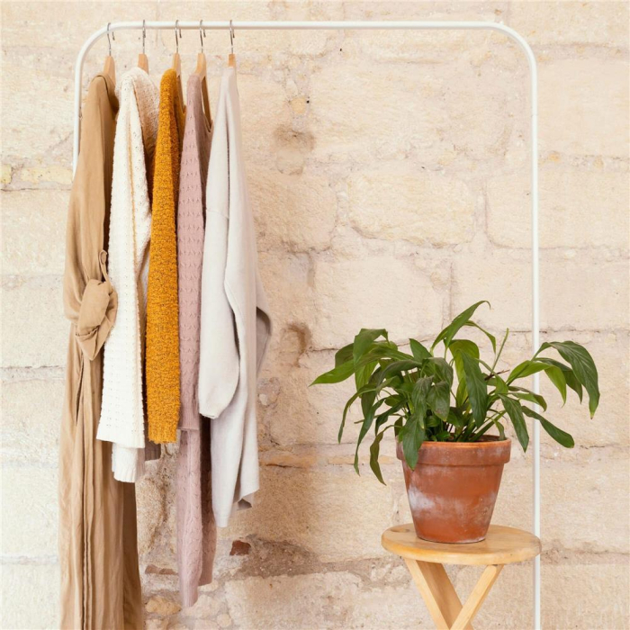 Set de 20 de umerase din lemn cu carlig rotativ 360°, 43x21 cm, maro [4]
