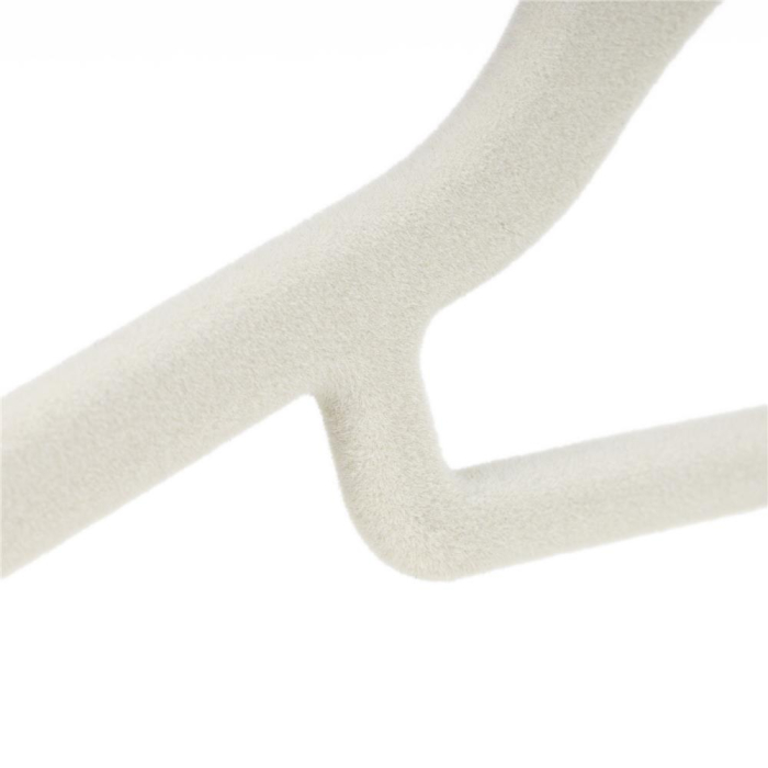 Set de 20 de umerase pentru haine, din velur, cu carlig rotativ, 45x23 cm, ecru [8]