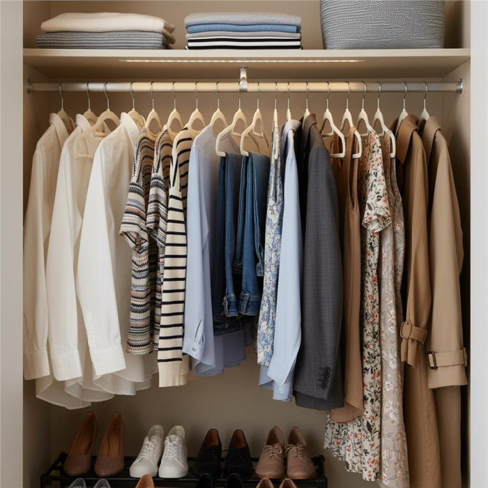 Set de 20 de umerase pentru haine, din velur, cu carlig rotativ, 45x23 cm, ecru [6]