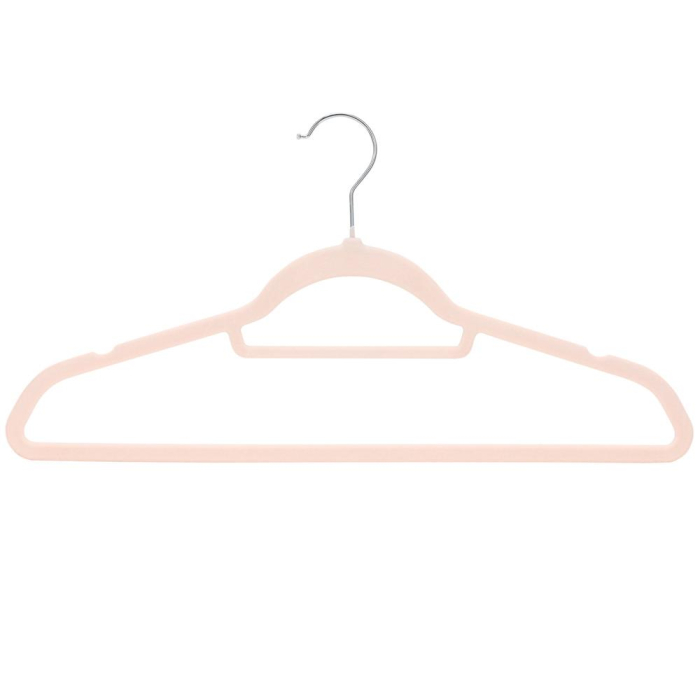 Set de 20 de umerase pentru haine, din velur, cu carlig rotativ, 45x23 cm, roz [12]