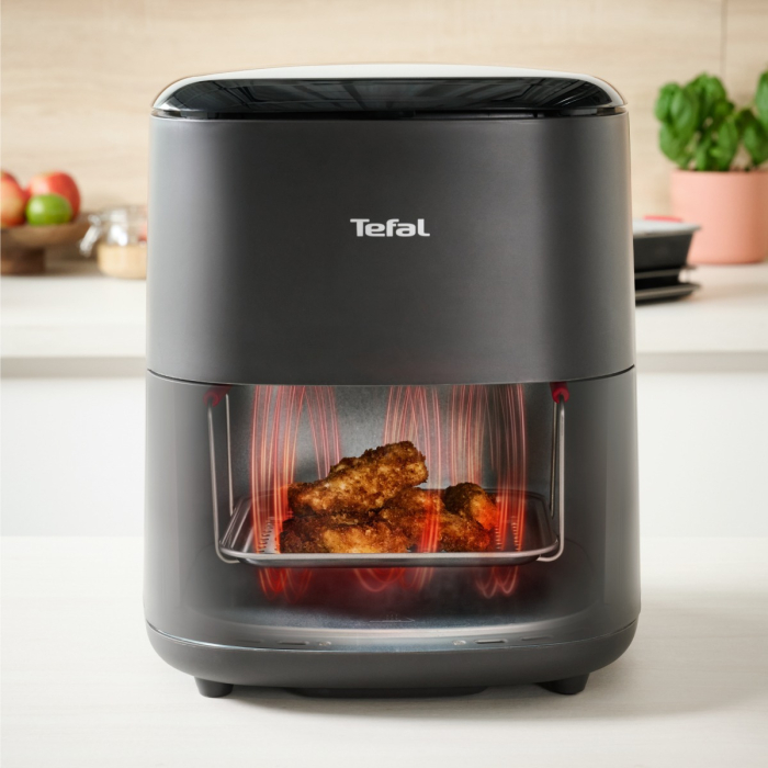 Set de 3 accesorii Tefal Dail'Easy J701S344 pentru friteuze de 4.6 L, invelis antiaderent, otel carbon, tava perforata cu manere si 2 forme, negru & g [5]