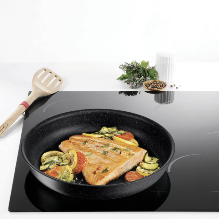 Set de 3 piese Tefal Ingenio Black Stone L3999032, tigaie de 24/28 cm, maner detasabil, invelis antiaderent Mineralia+, indicator Thermo-Signal, c [9]
