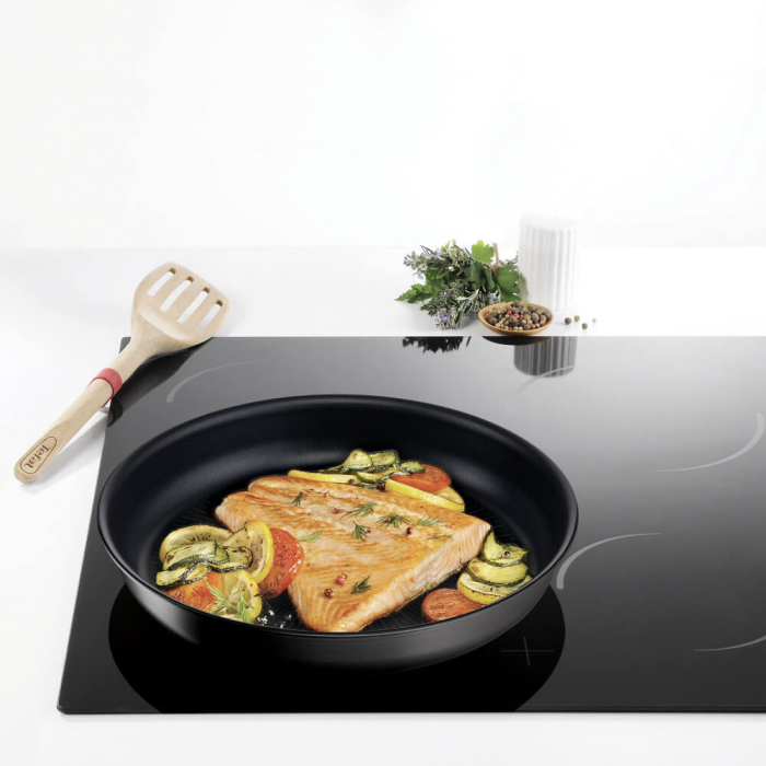 Set de 3 piese Tefal Ingenio Eco Resist L3979102, tigaie de 24/28 cm, maner detasabil, invelis antiaderent Titanium Anti-Scratch, indicator Therm [11]