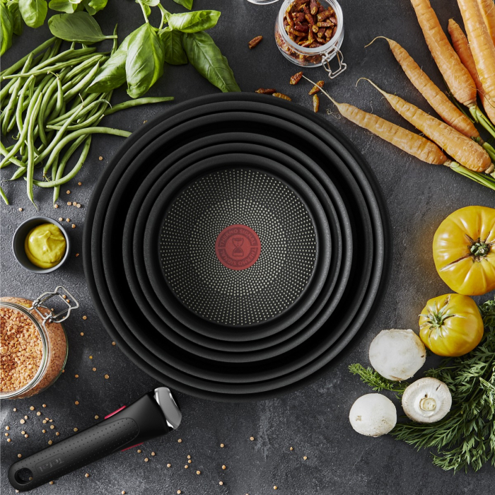 Set de 3 piese Tefal Ingenio Ultimate L7649343, tigaie 22/26 cm, maner detasabil, invelis antiaderent Titanium, indicator Thermo-Signal™, baza Therm [2]