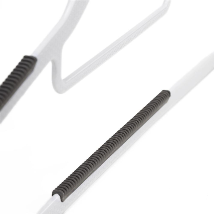 Set de 30 de umerase antiderapante pentru haine, din PE, cu carlig metalic rotativ, 41 cm, alb si gri [10]