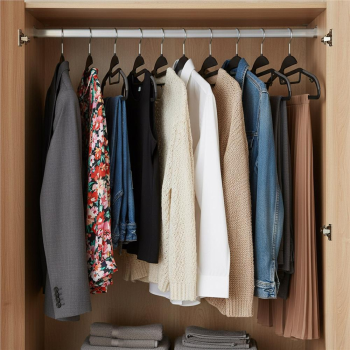 Set de 30 de umerase antiderapante pentru haine, din PE, cu carlig metalic rotativ, 41 cm, negru si gri [6]