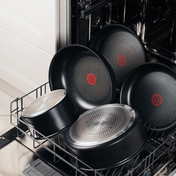 Set de 5 piese Ingenio Easy Cook & Clean L1539543, invelis antiaderent 100% sigur, Thermo-Signal™, baza Diffusion+, maner detasabil, aluminiu, [18]