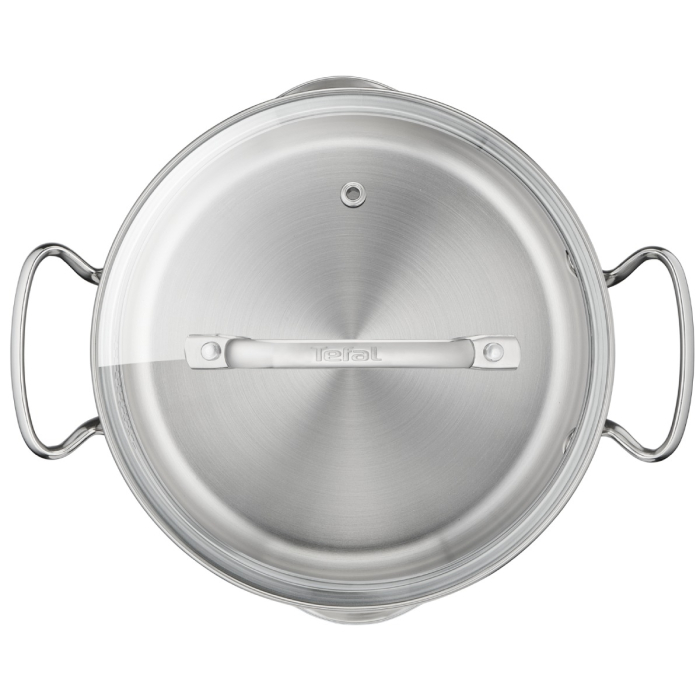 Set de 7 piese Tefal Duetto+ G719S735, oale cu capac de sticla 16 / 20 / 24 cm, cratita 16 cm, inductie, inox, manere nituite, margini turnare, g [2]