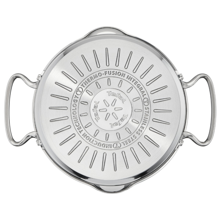 Set de 7 piese Tefal Duetto+ G719S735, oale cu capac de sticla 16 / 20 / 24 cm, cratita 16 cm, inductie, inox, manere nituite, margini turnare, g [3]