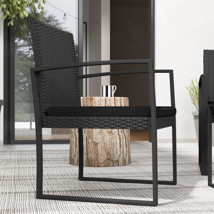  Set de cafea din ratan PP din 3 piese cu perne, Mobilier [9]