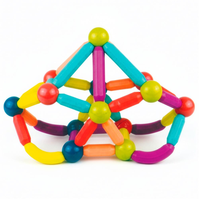 Set constructie tije bile magnetice educative copii 100 piese, structuri 3d, multicolor [15]