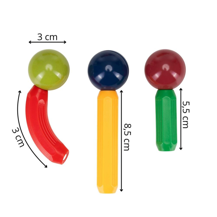Set constructie tije bile magnetice educative copii 128 piese, structuri 3d, multicolor [17]