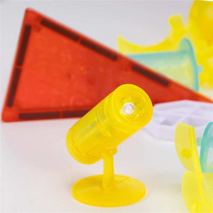 Set constructie cuburi magnetice pista bile led copii 134 piese, turn lift, multicolor [3]