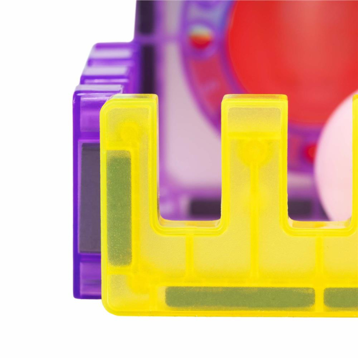 Set constructie cuburi magnetice pista bile led copii 66 piese, rampe tuneluri, multicolor [3]