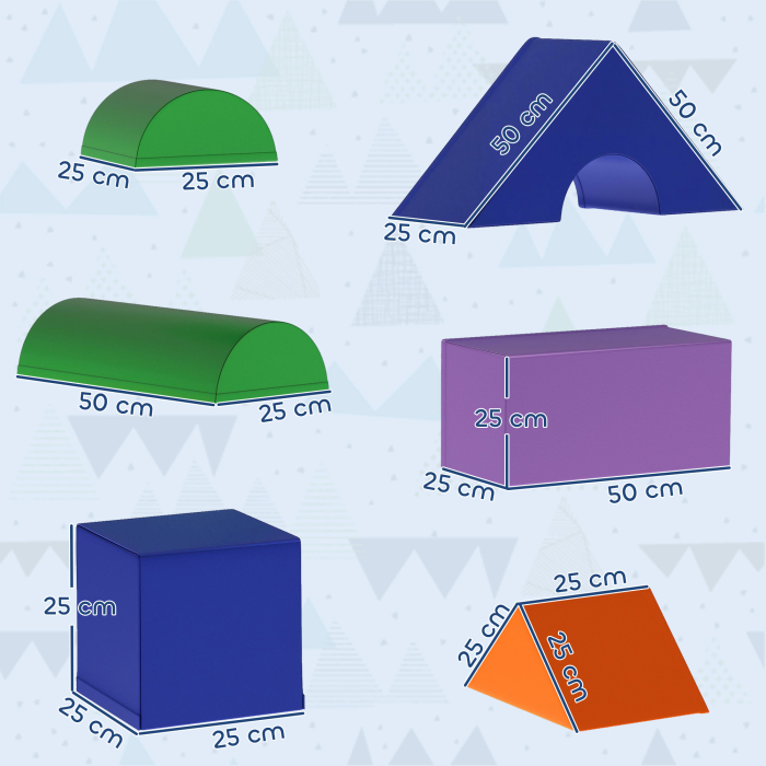  Set de Constructii Moi pentru Copii de la 1-3 Ani cu 11 Forme, din PU si EPE, Culori Variate [3]