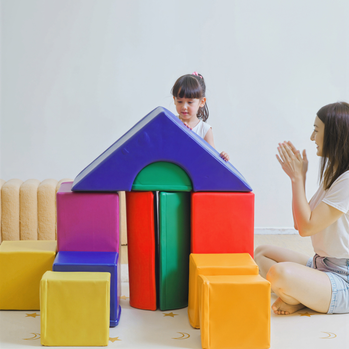  Set de Constructii Moi pentru Copii de la 1-3 Ani cu 11 Forme, din PU si EPE, Culori Variate [8]