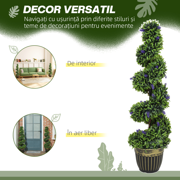  Set de Doua Arbori Artificiali de Lavanda 90cm [5]