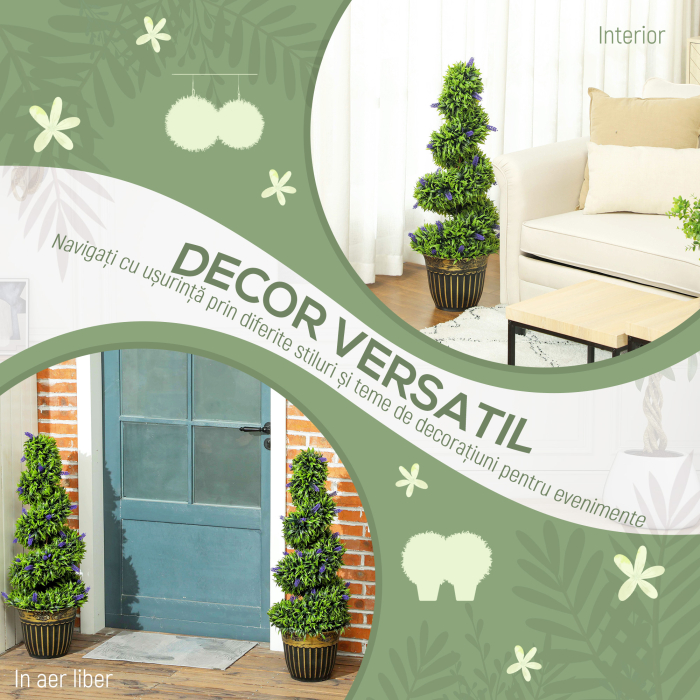  Set de Doua Plante Artificiale Lavanda 90 cm [5]
