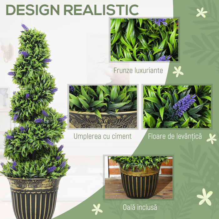  Set de Doua Plante Artificiale Lavanda 90 cm [4]