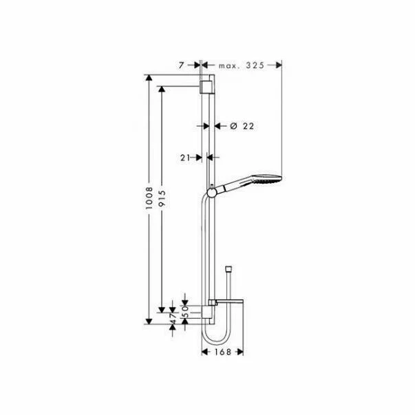 Set de dus cu bara Hansgrohe Raindance Select E120 90 cm crom 3 functii [2]