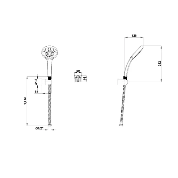Set de dus cu porter Gala 1F crom lucios para cu 1 functie [2]
