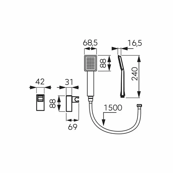 Set de dus cu suport Ferro Sinus negru mat [2]