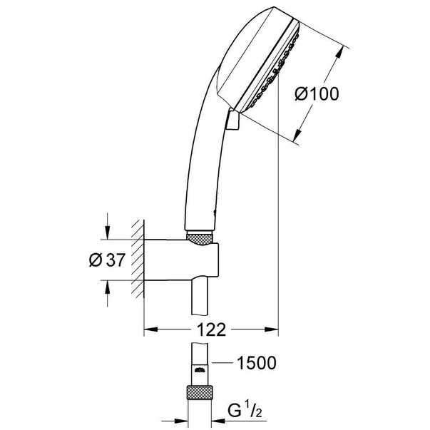 Set de dus Grohe Tempesta Cube 110 cu porter si 3 functii [4]