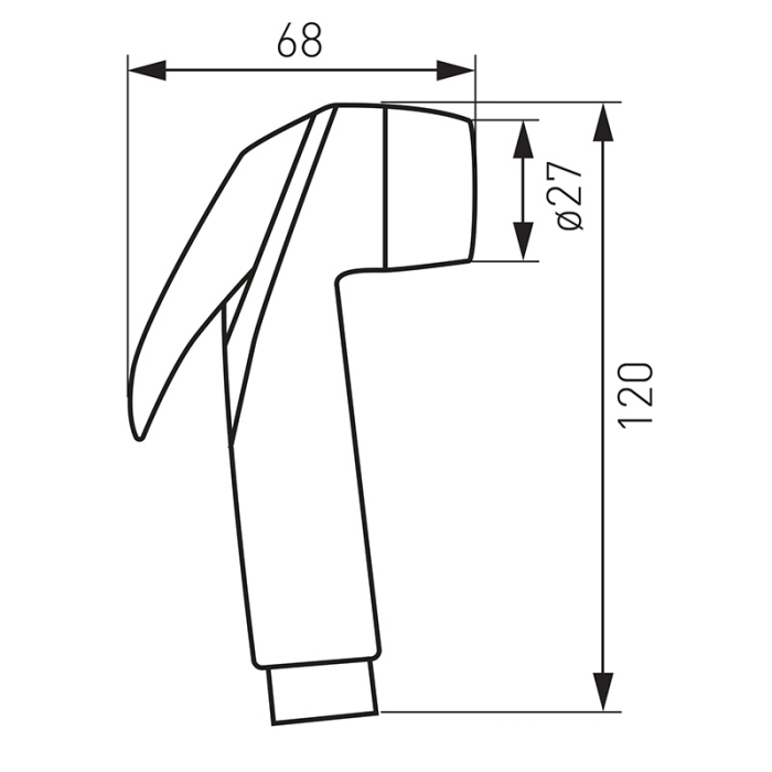 Set de dus igienic, Ferro, Presso, cu suport si furtun, crom [2]