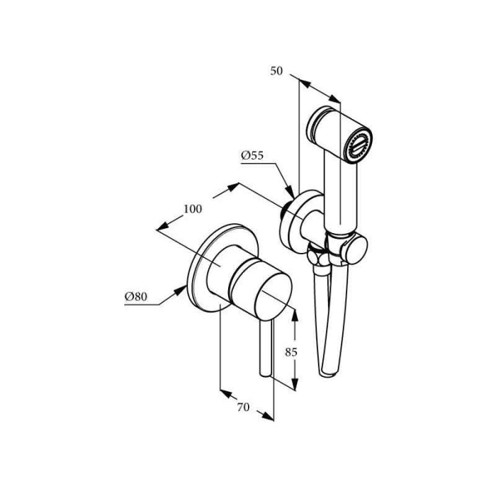 Set de duș igienic Kludi Bozz, montaj încastrat, auriu periat [3]
