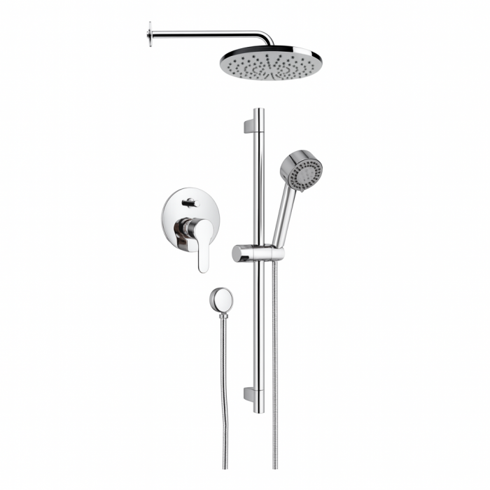 Set de dus incastrat Remer Winner W09S01EC20, sistem cu 7 componente, para cu 3 functii, alama, cromat, 20cm [1]