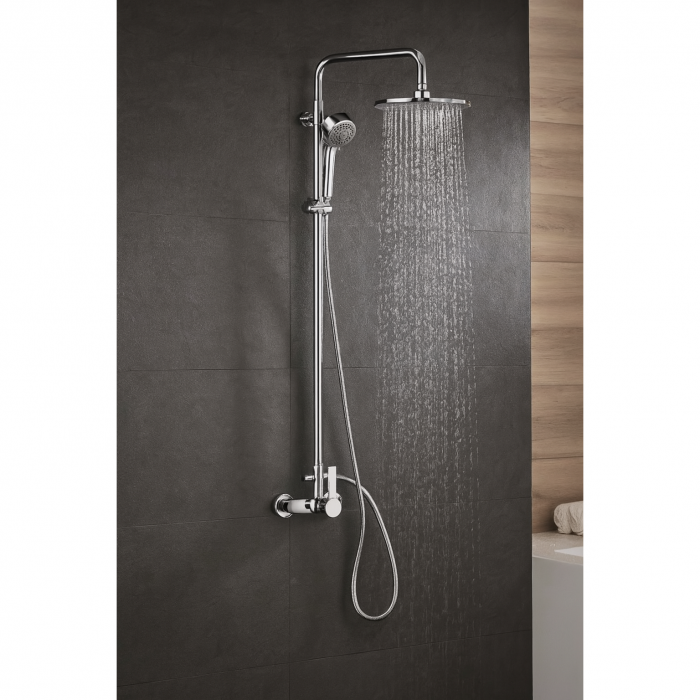 Set de dus Remer W37AEC20, coloana telescopica, para de dus 20cm, para de mana cu 3 functii, ABS cromat [3]