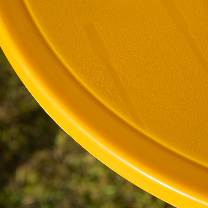  Set de Exterior pentru Copii, 4 Piese cu 2 Scaune Pliabile, Umbrela de Gradina si Masa Rotunda, Set din Otel si tesatura Oxford Galben [8]