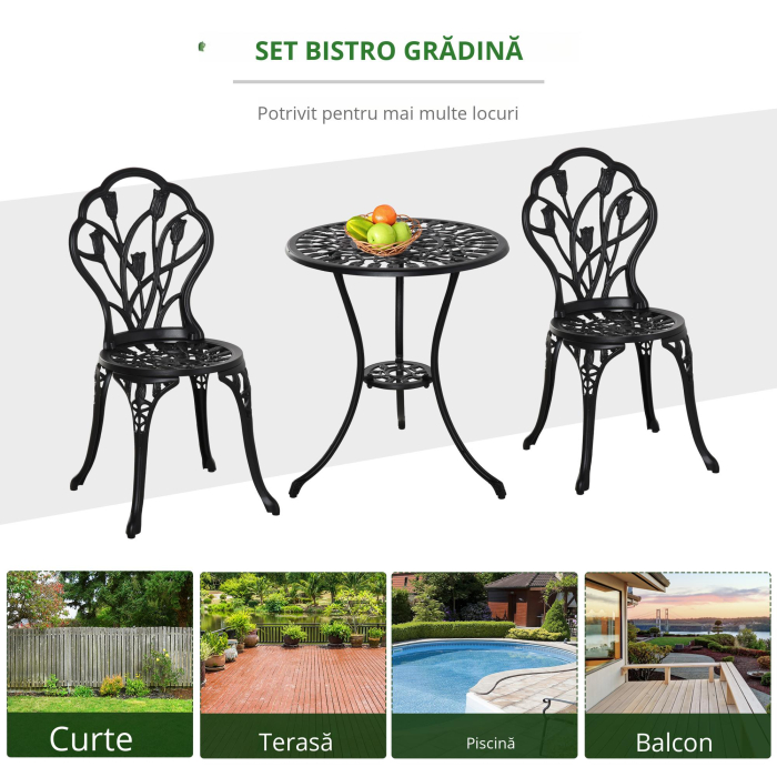  Set de Gradina 3 Piese din Aluminiu, Set Exterior [4]