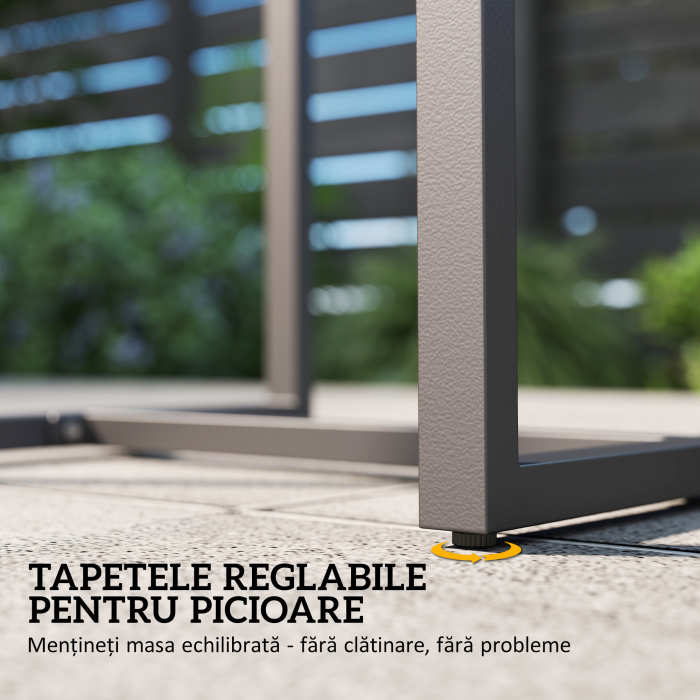 Set de Gradina 3 Piese din Rattan PE si Otel, Set cu 2 Fotolii si Perne Lavabile, Masa de Cafea cu Blat din Sticla, Mobilier de Balcon pentru Terasa sau Curte, Gri inchis si Negru [8]