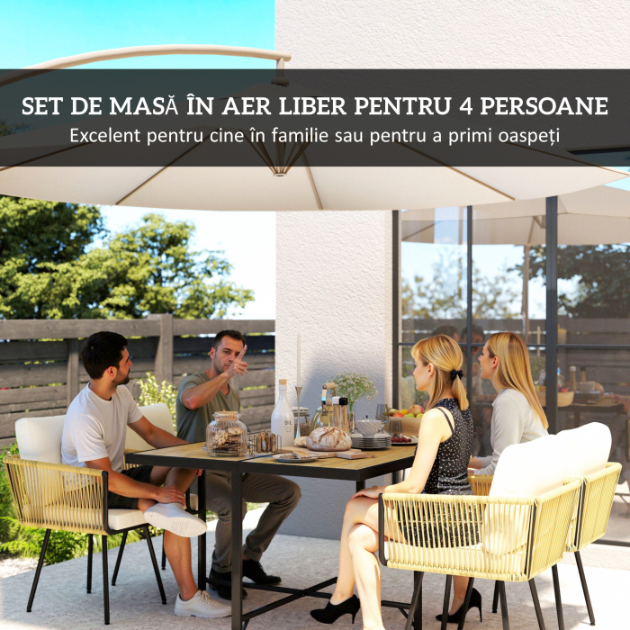  Set de Gradina 5 Piese cu Masa din Lemn-Plastic [4]