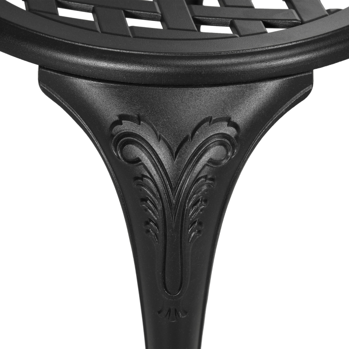  Set de Gradina Exterior, Masa Rotunda si Scaune din Aluminiu, Masa de Bistrou cu Orificiu pentru Umbrela, Mobilier pentru Terasa, Gradini, Verande, Balcoane, Langa Piscina - Negru [8]