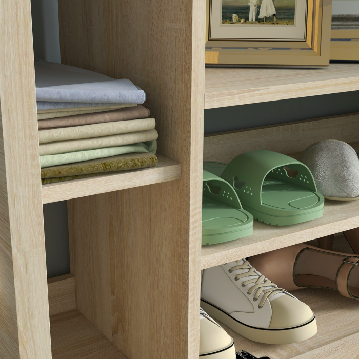  Set de hol cu cuier de perete cu 4 carlige, dulap pentru 9 perechi de pantofi, dulap si oglinda [7]