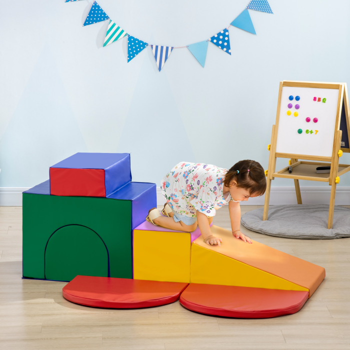  Set de Joaca pentru Copii 12-36 Luni cu 7 Blocuri din PU si EPE Multicolor [2]