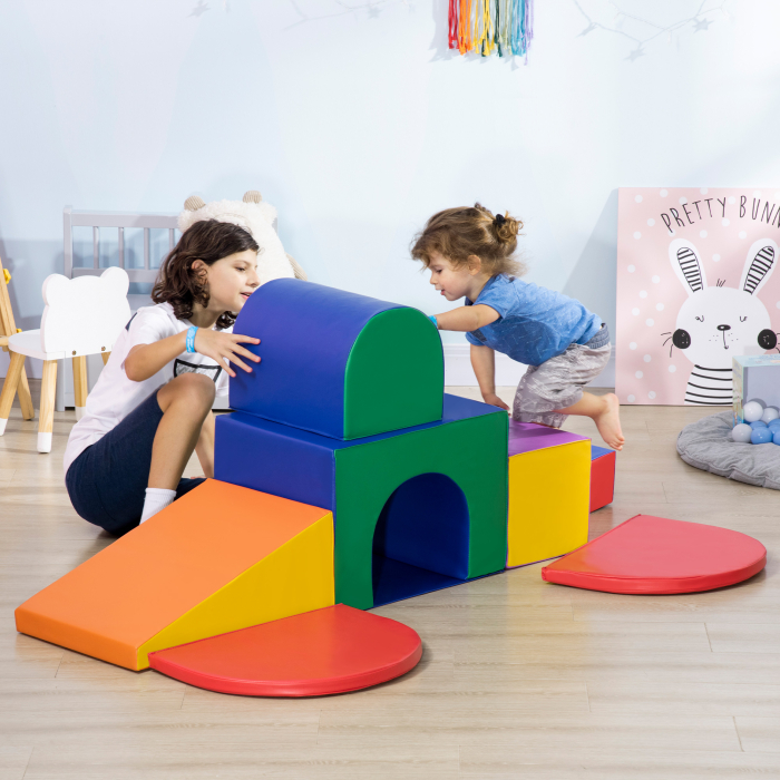  Set de Joc pentru Copii 1-3 Ani cu 7 Blocuri Multicolor in PU si EPE, 170x130x40 cm [2]